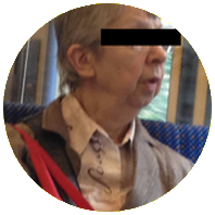 ältere Dame in der Bahn